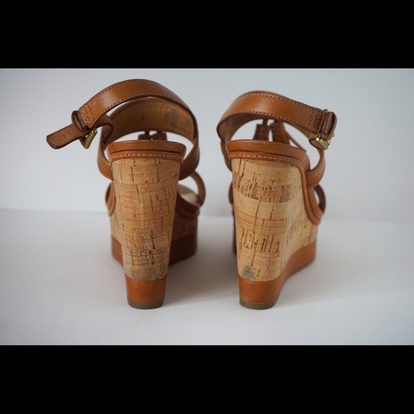 Coach tan sandal wedges - Picture 3 of 4